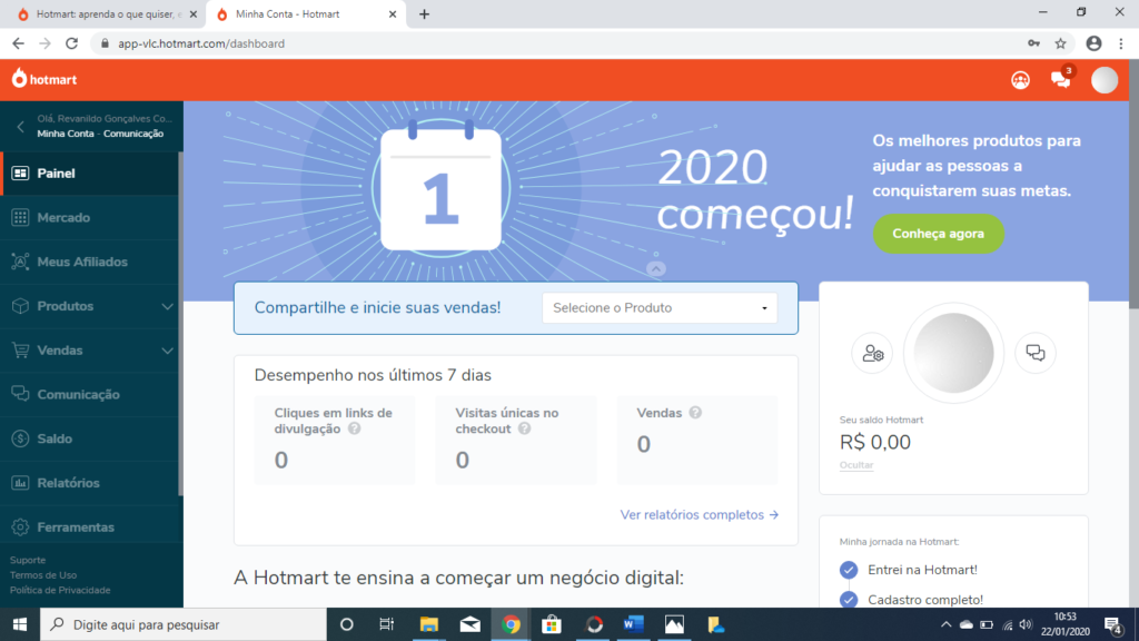 hotmart 3 1024x576 - Como Fazer a Primeira VENDA COMO AFILIADO - Hotmart